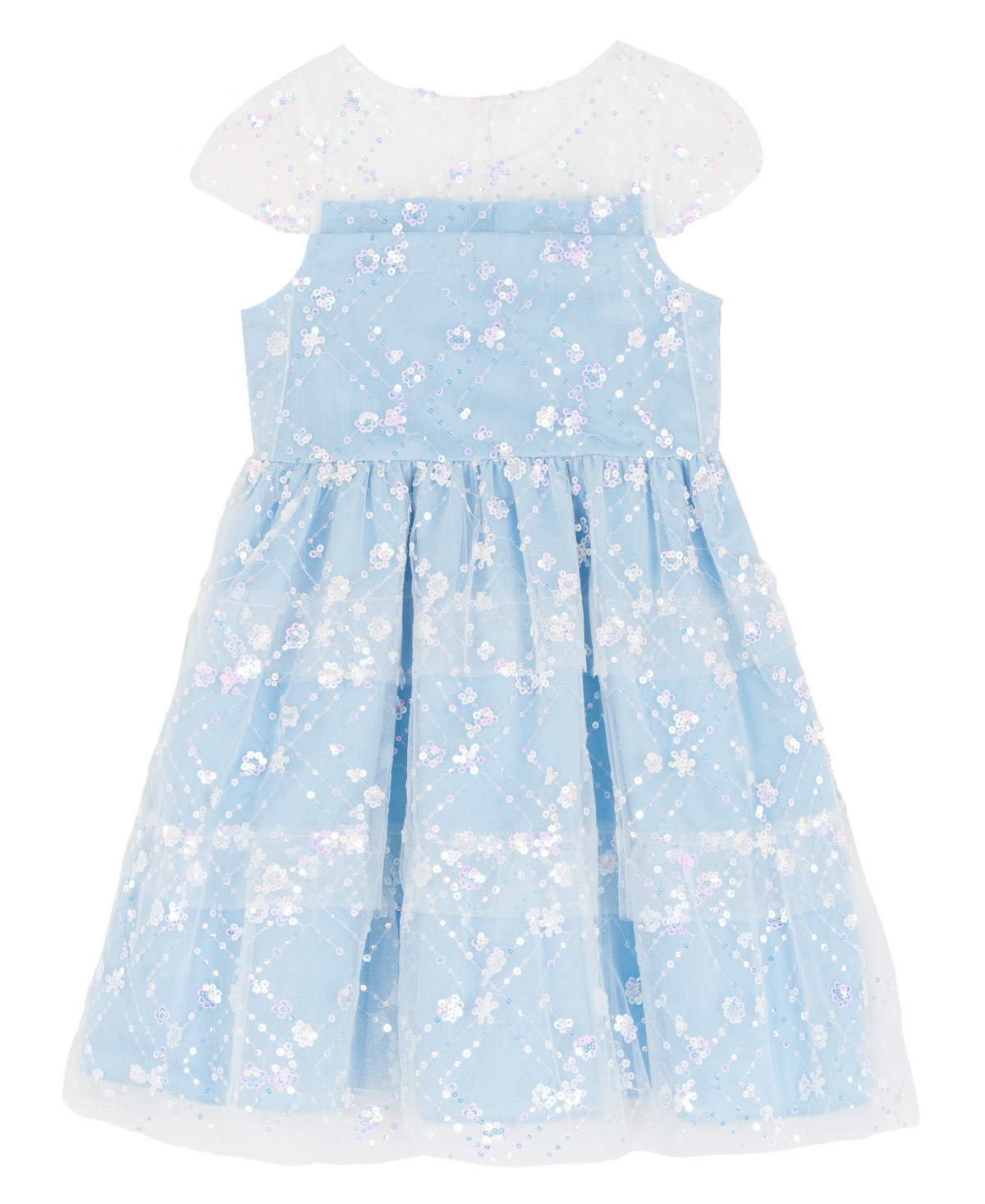 Rare Editions Girls 2T-6X Sequin Mesh Illusion Body Dress