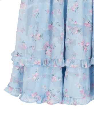 Girls' 2T-6X Floral Smocked Long-Sleeve Dress