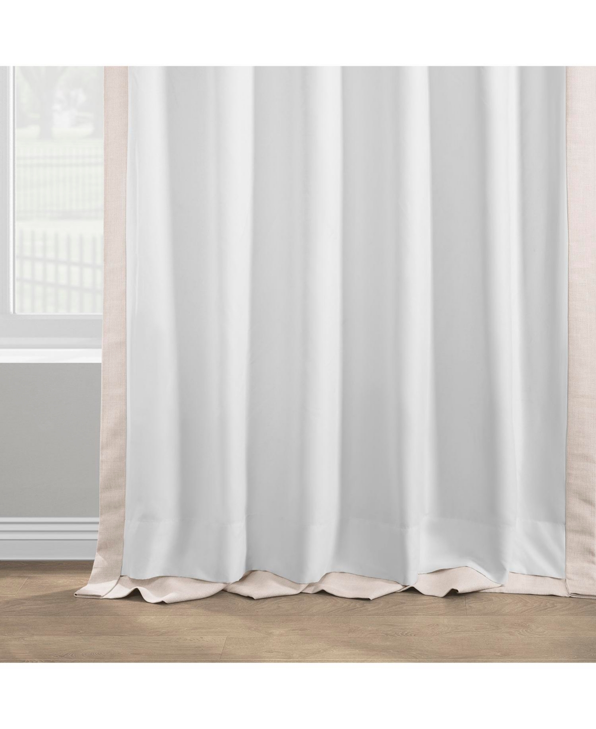 Half Price Drapes Parchment Cream Italian Faux Linen Room Darkening Curtain
