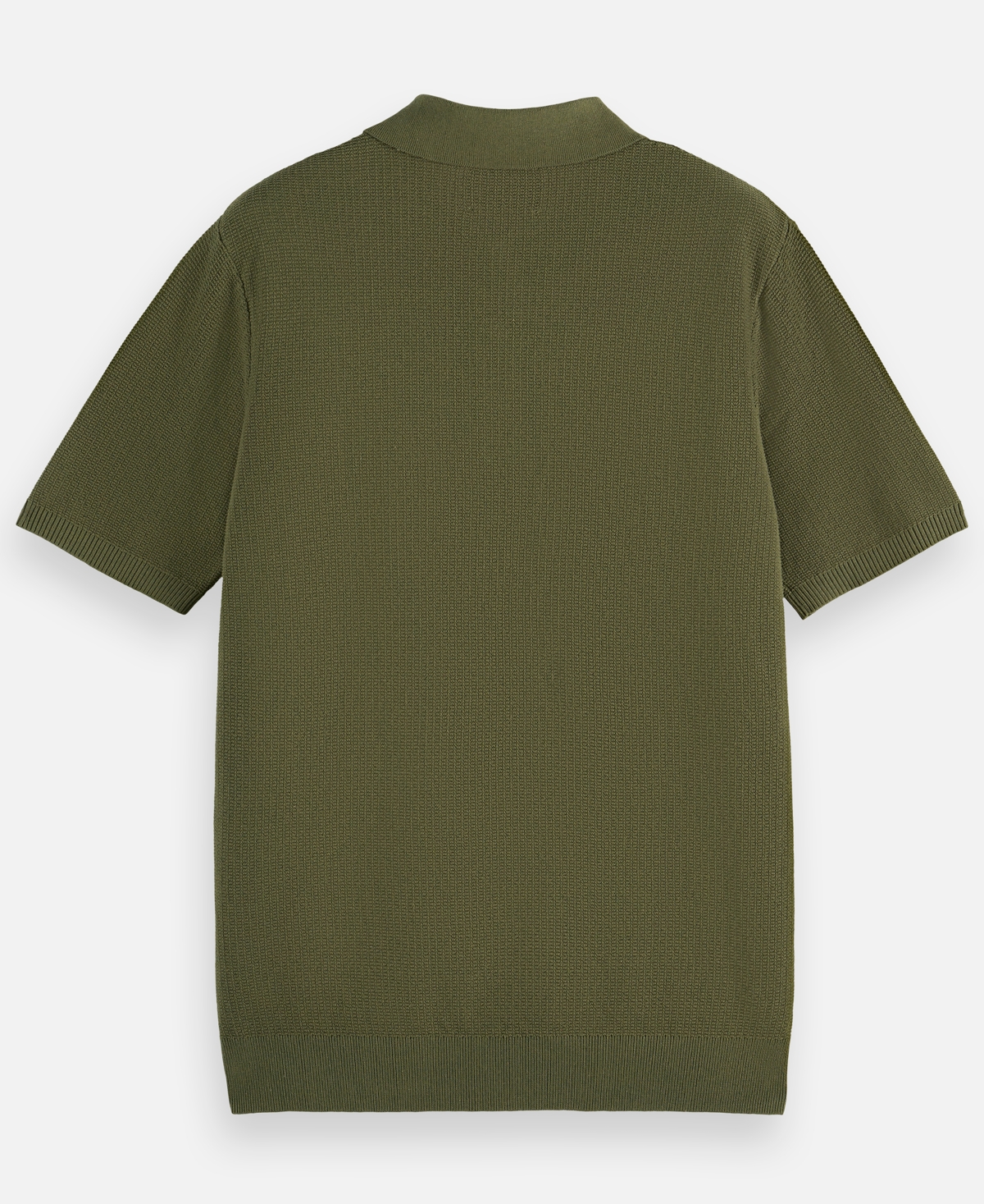Scotch & Soda Men's Structured Knitted Short-sleeve Polo Shirt In Green