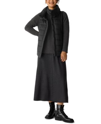 Eileen Fisher - Women's Stand Collar Sleeveless Vest, Regular and Plus