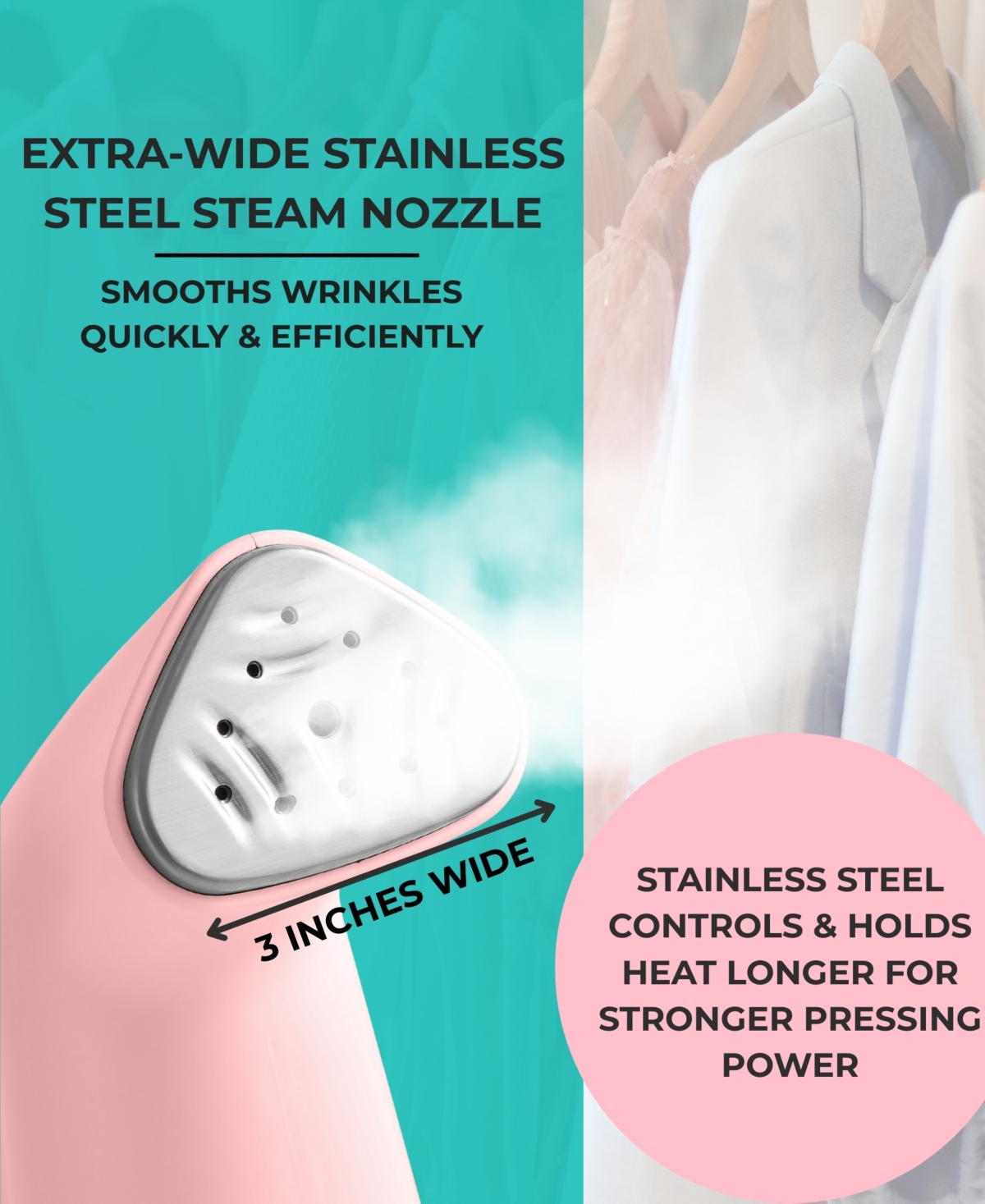 True & Tidy Portable 10" Fabric Steamer