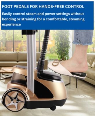 Limited Edition Pro Series Dual Bar Luxe Garment Steamer with Foot Pedals and Retractable Cord