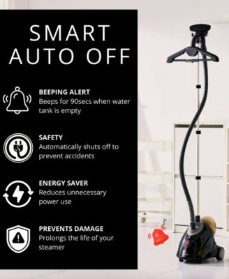 Smart Auto Off Upright Garment Steamer with Wheels and Descaler Maintenance Packet
