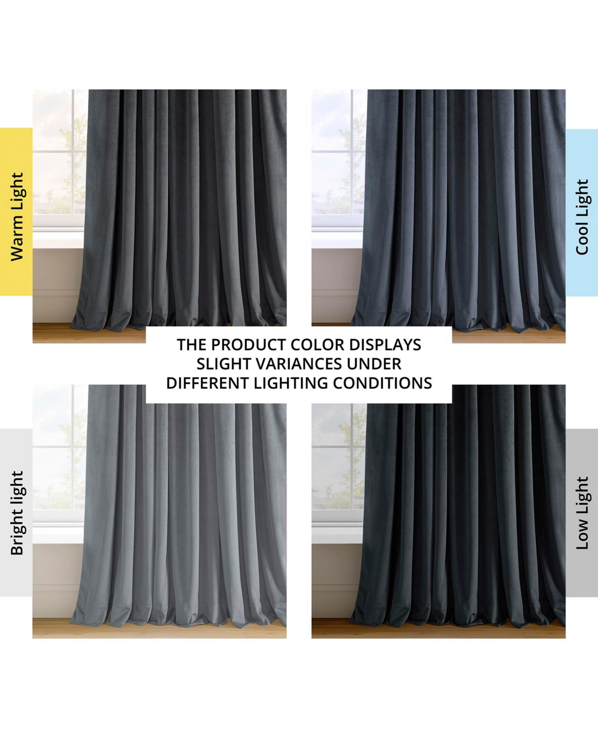 Half Price Drapes Distance Blue Grey Signature Velvet Blackout Curtain