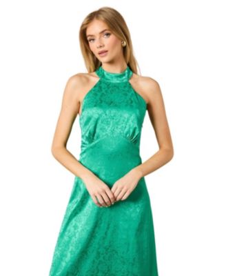 Women's Bias Halterneck Midi Dress