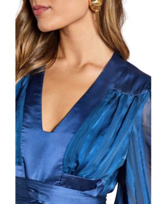 Women's V-Neck Long Sleeve Maxi Dress