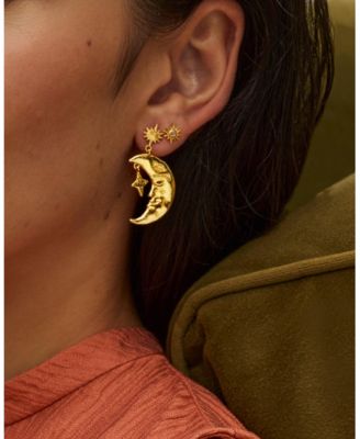 Moonstone Star Stud Earrings