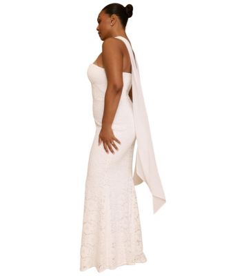 Women's Lace Bandeau Scarf Detail Maxi Dress