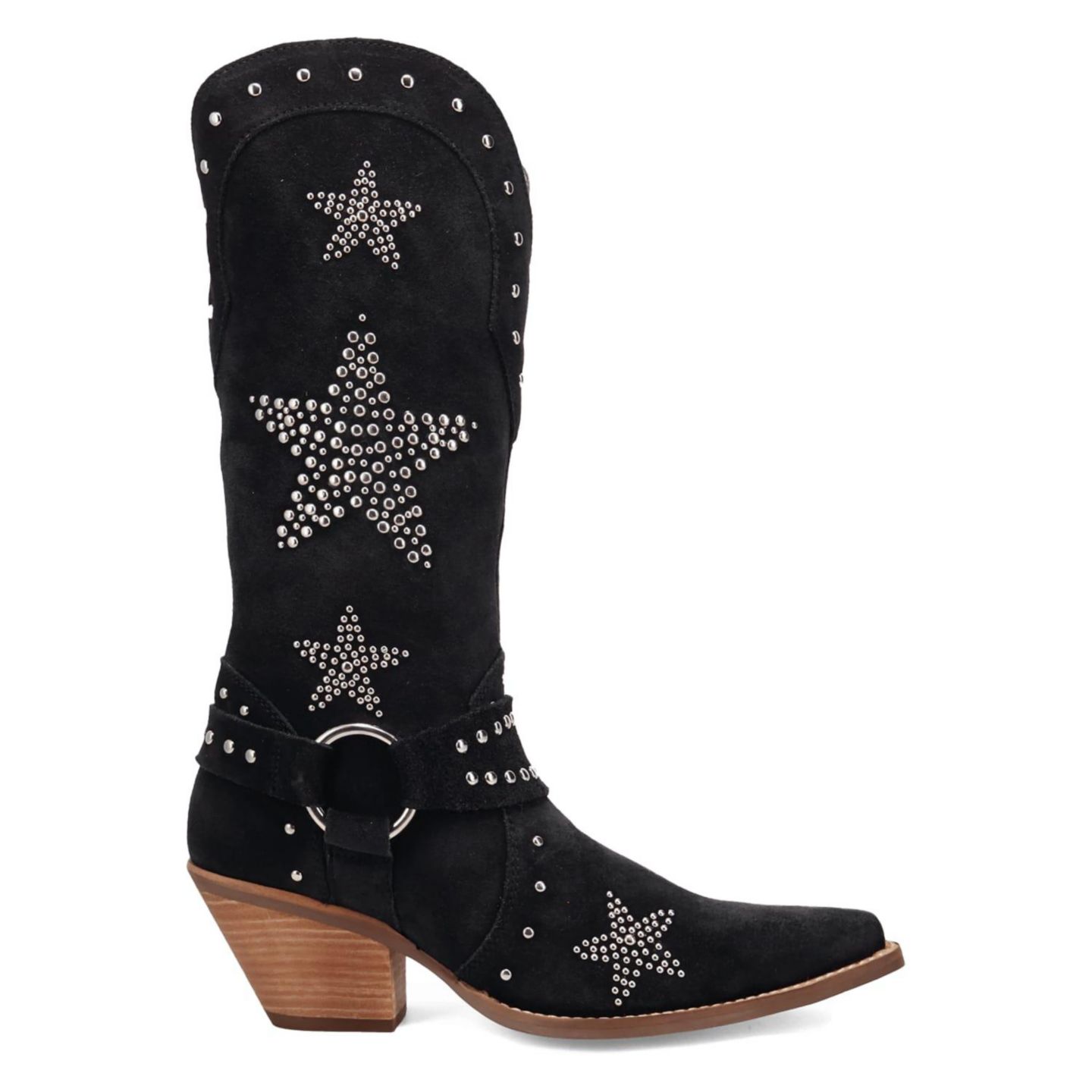 Женские ботинки Dingo Lucky Stars Suede Leather Boot, цвет: Чёрный — фото 2