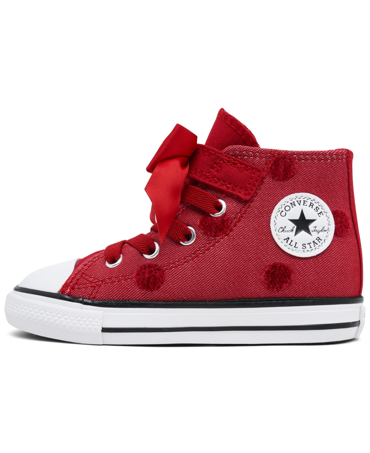 Converse Toddler Girls' Chuck Taylor All Star Bows High Top Fastening Strap Casual Sneakers from Finish Line