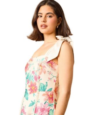 Women's Bow Strap Midi Prom Dress