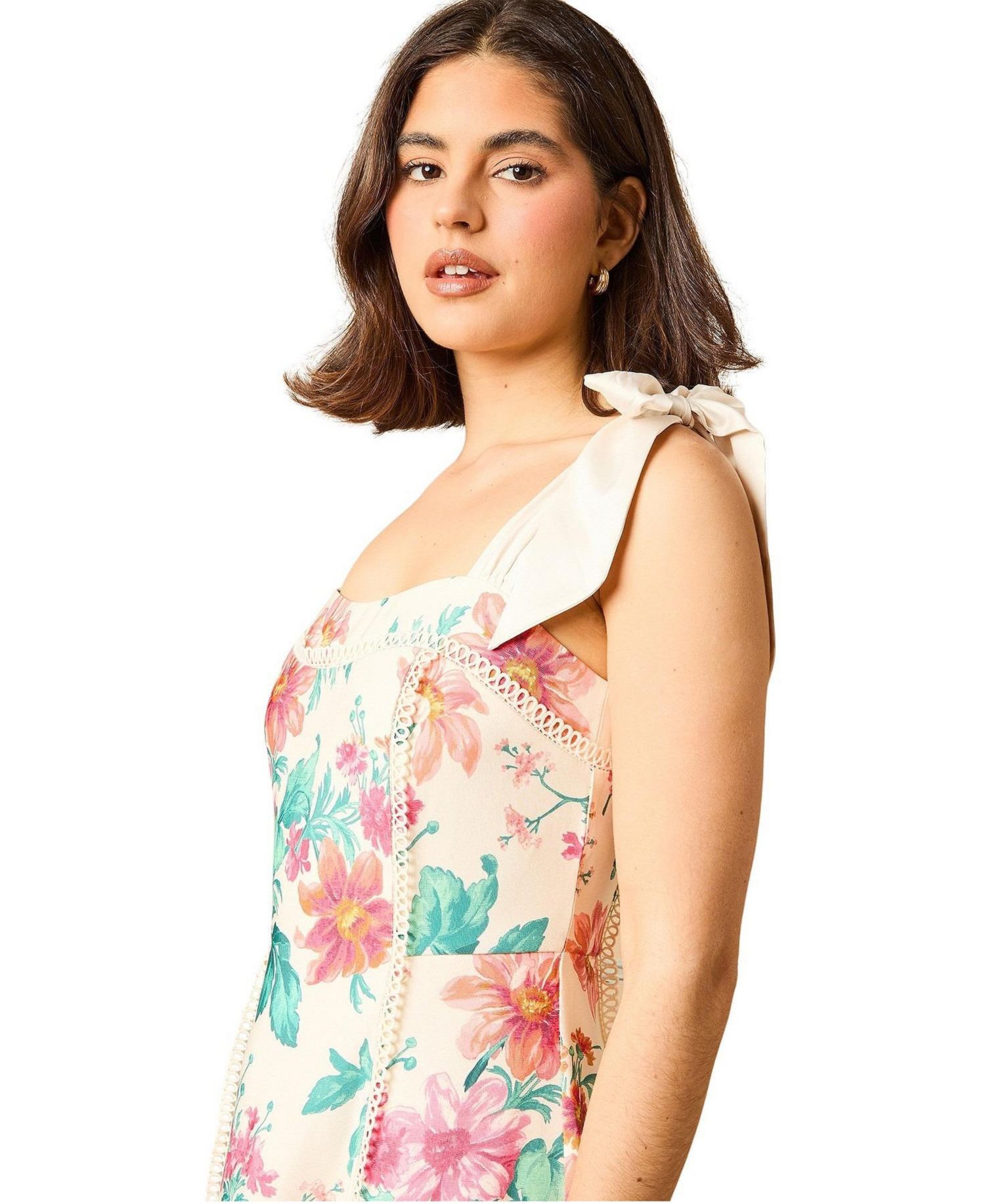 Women's Bow Strap Midi Prom Dress