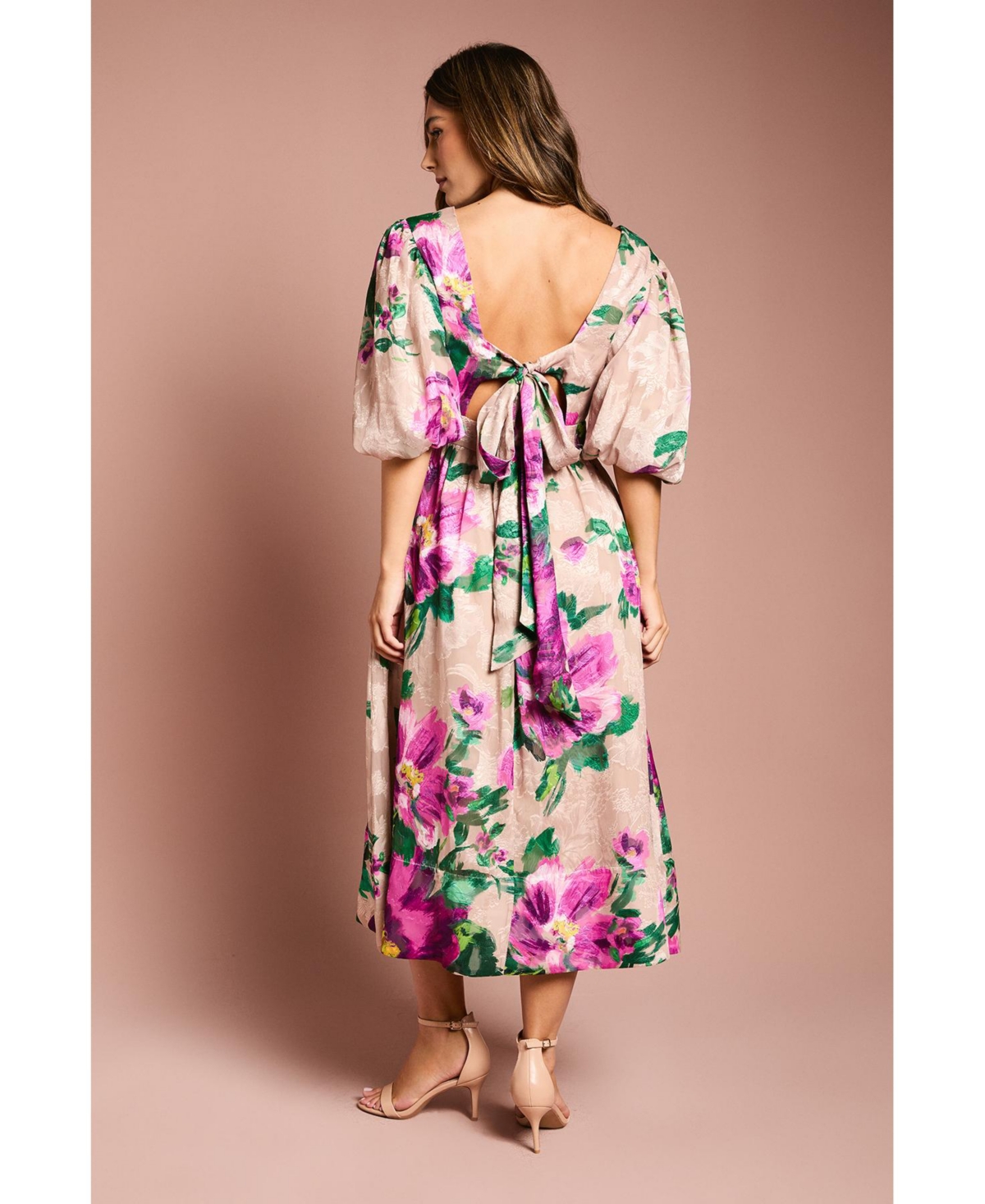 Coast Women's Bow Detail Jacquard Midi Dress