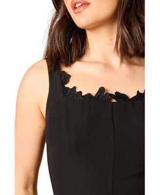 Women's Lace Godet Square Neck Mini Dress