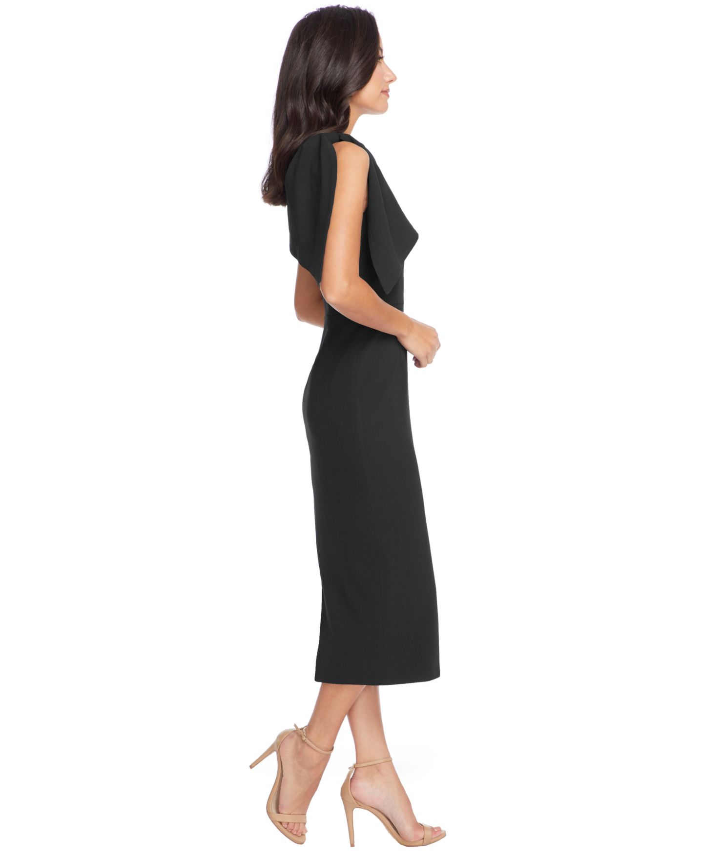Женское платье Dress the Population Tiffany Asymmetrical Midi, цвет: Чёрный — фото 2