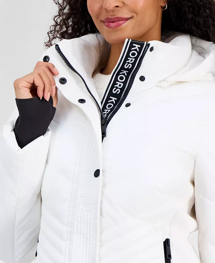 Women's Hooded Puffer Coat - thumbnail 8