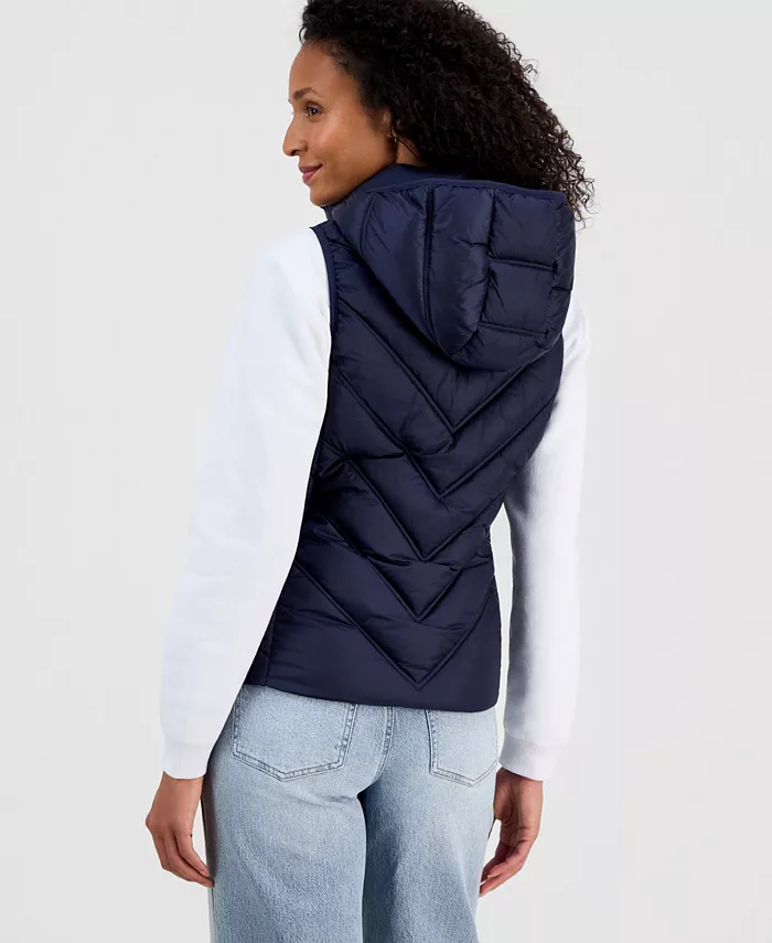 Women's Hooded Puffer Vest - thumbnail 2