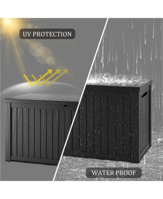 180 gal Patio Waterproof Resin Deck Box Lockable Outdoor Storage Garden Tools