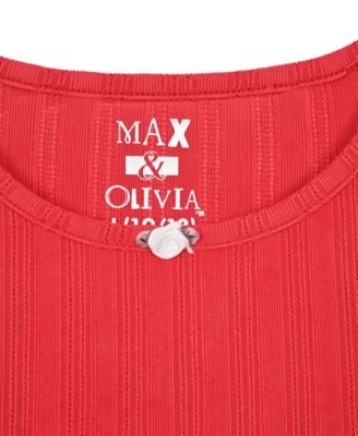 Girls 6-16 3-Piece Pointelle Plaid Print Pajama Set