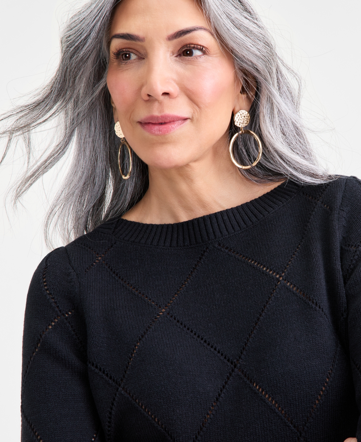 Style & Co Women's Pointelle Boat-Neck Sweater, Macy's Exclusive