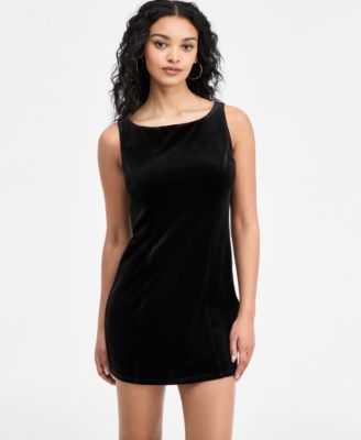 Women's Boat-Neck Velvet Mini Dress, Macy's Exclusive