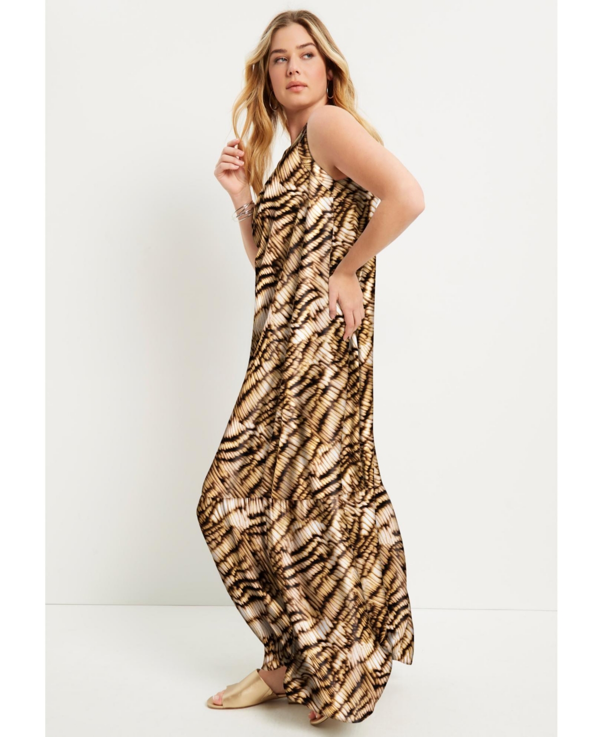 June + Vie Plus Cutout Neckline Maxi Dress