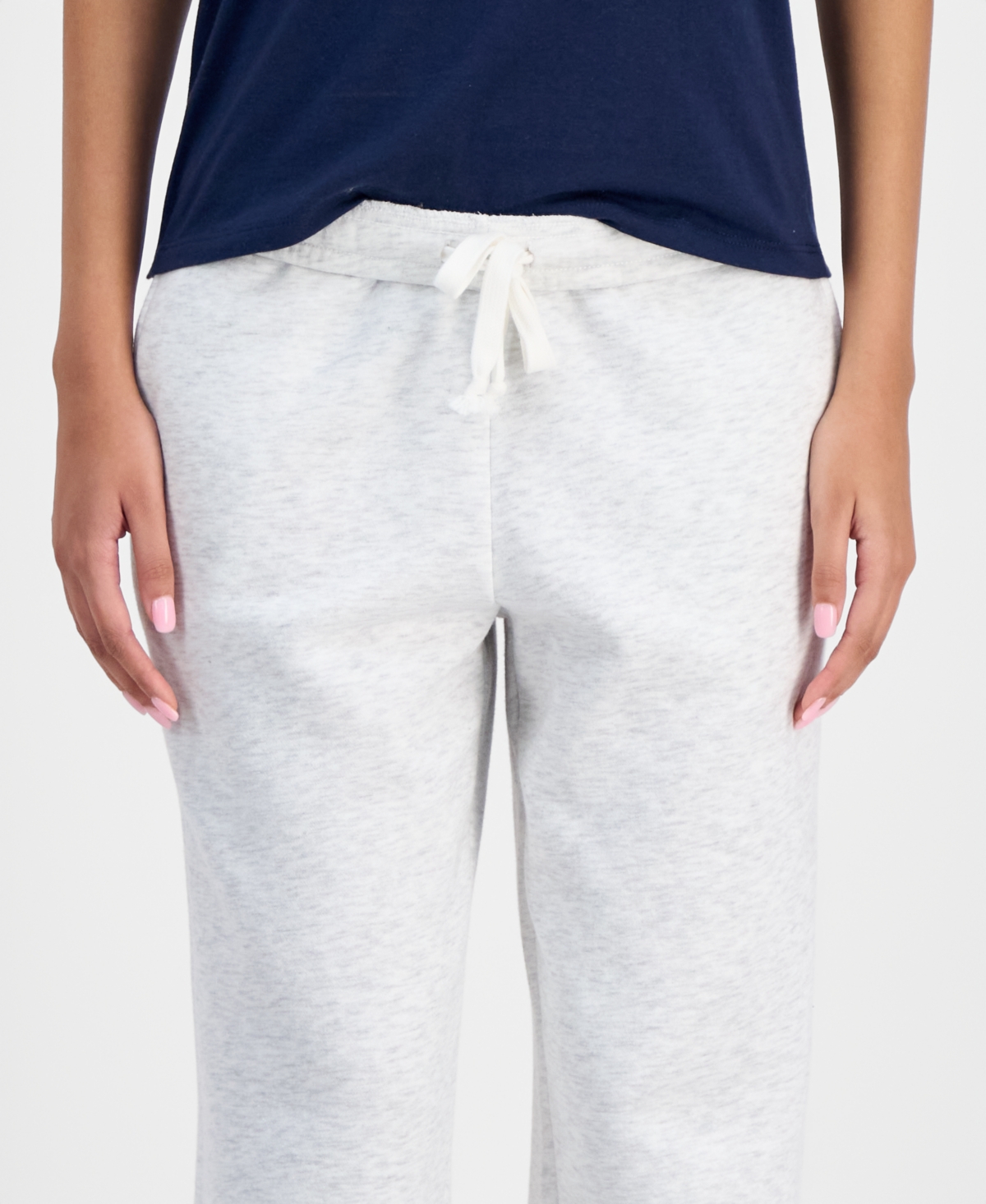 Pink Rose Juniors' High-Rise Fold-Over-Waist Fleece Pants