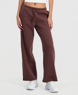 Juniors' High-Rise Straight-Leg Fleece Pants 