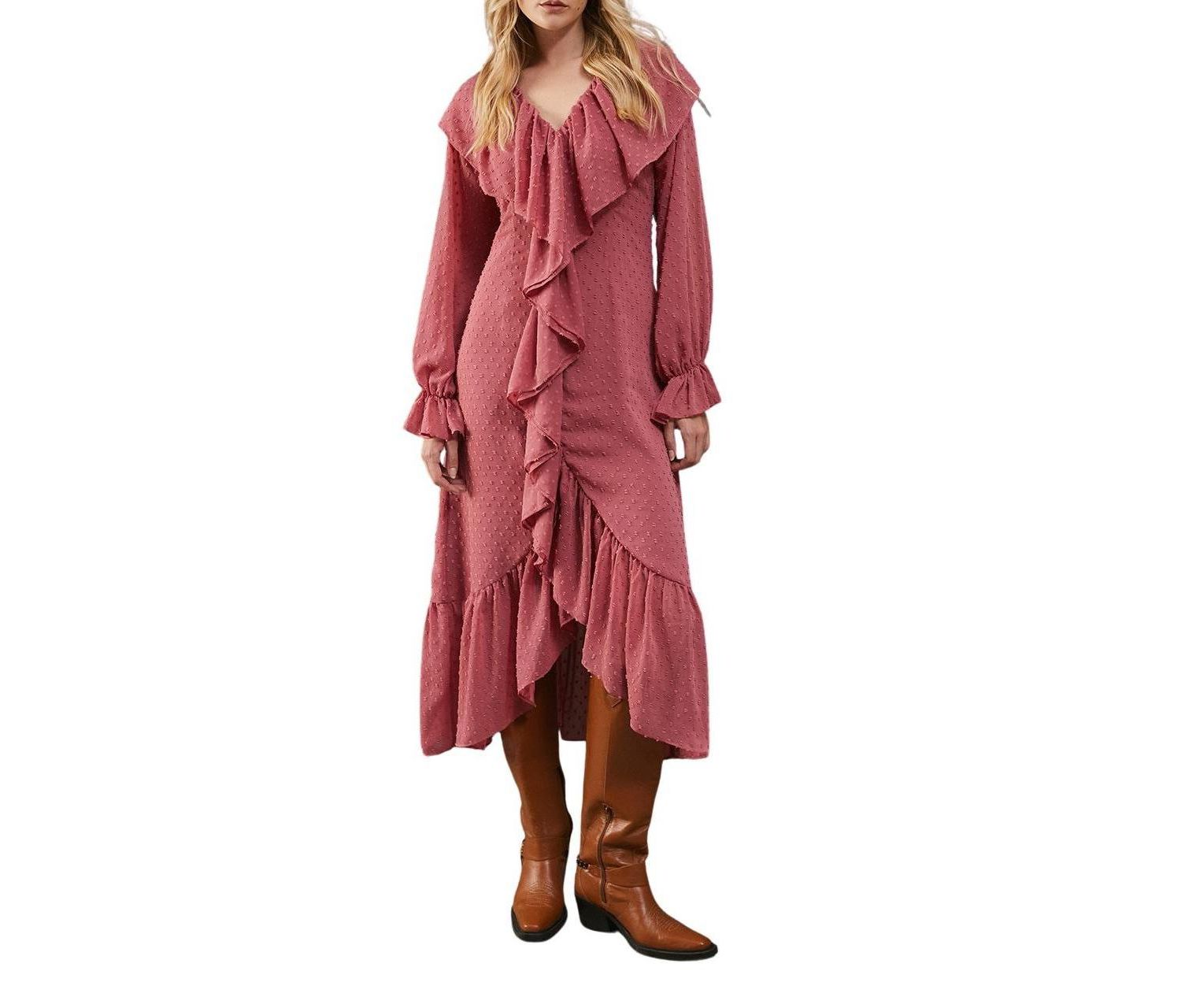 Women's Dobby Chiffon Midi Dress