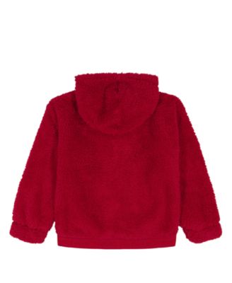 Girls 2T-6X Minky Logo-Stripe Zip Up Hoodie