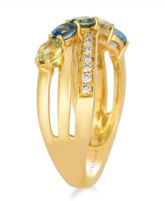 Montana Sapphire (0.96 ct. t.w.) and Nude Diamond (0.13 ct. t.w.) Ring in 14k Honey Gold