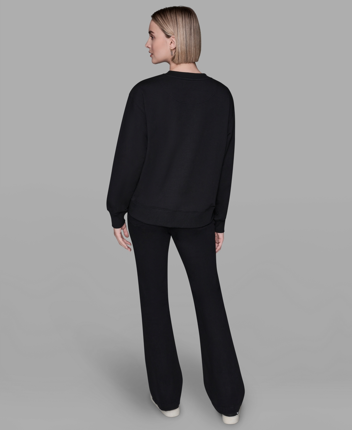 Karl Lagerfeld Women's Motif Crewneck Sweatshirt In Black