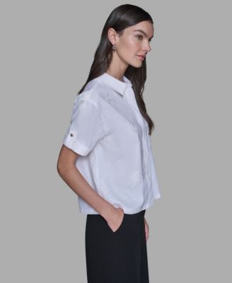 Women's Tonal Embroidered Top