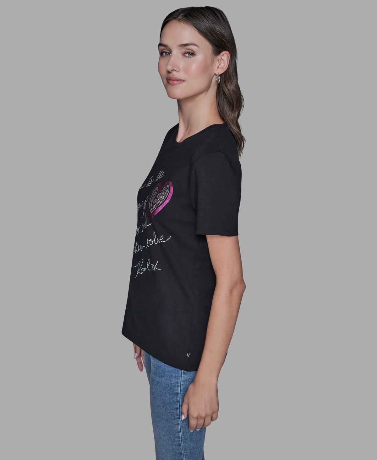 Karl Lagerfeld Paris Women's Printed Short-Sleeve T-Shirt