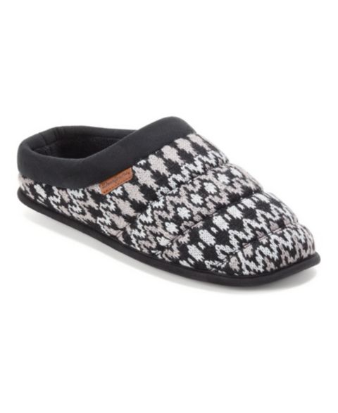 Мужские сабо Dearfoams Asher Marled Knit Clog House Slipper, цвет: Чёрный комбинированный