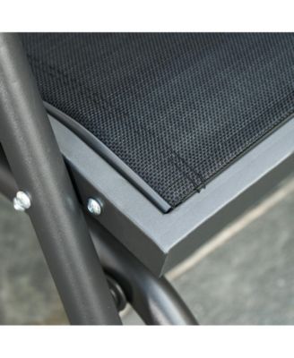 Outdoor Gliders with Breathable Mesh Fabric Curved Armrests,