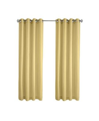Harmony Light Filtering Crinkled Texture on Supple Drapeable Flowing Fabric Grommet Curtain Panel 52" x 84" Yellow
