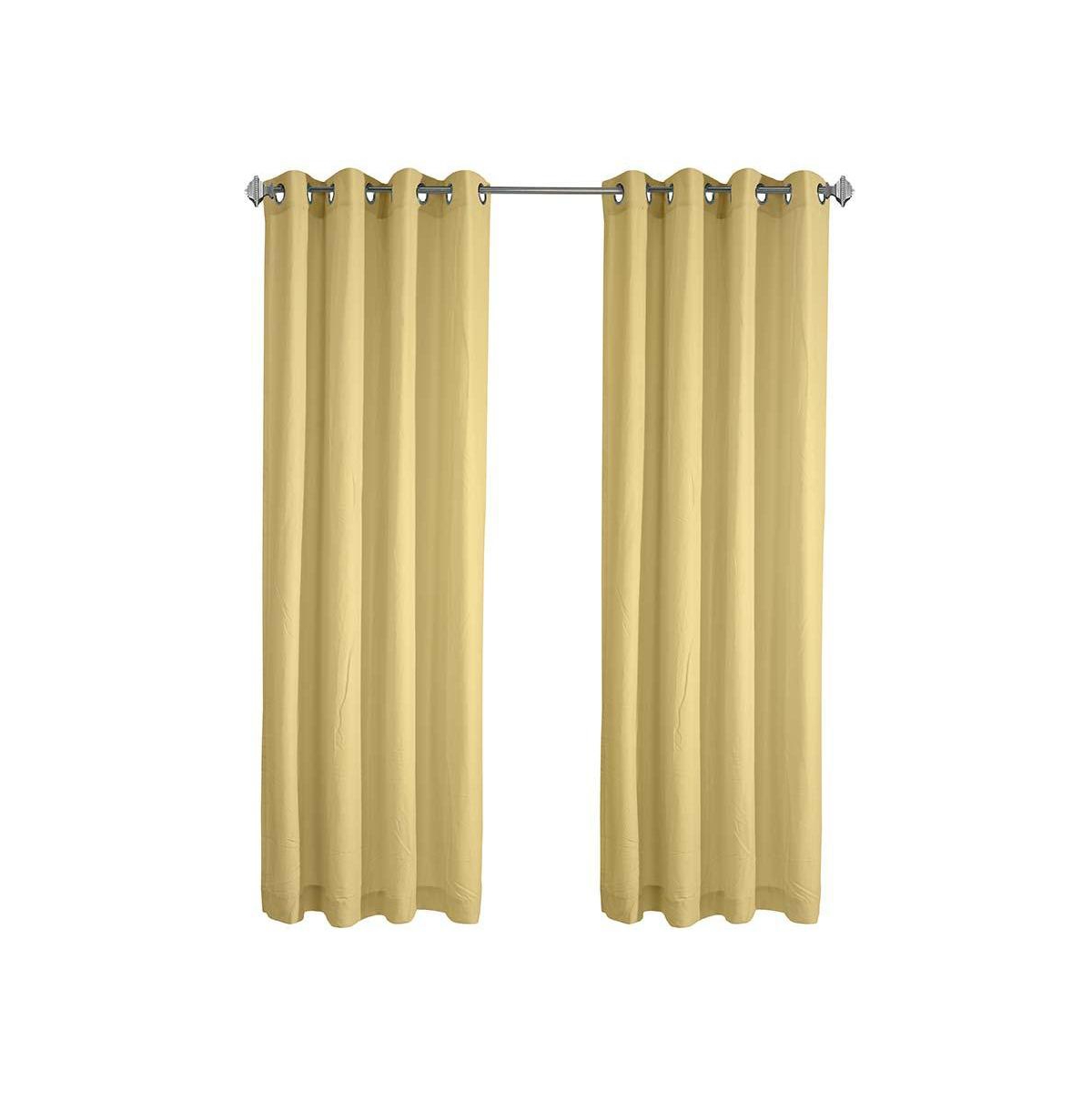 Habitat Harmony Light Filtering Crinkled Texture on Supple Drapeable Flowing Fabric Grommet Curtain Panel 52" x 84" Yellow