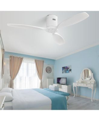 52-inch Modern 3-Blade Flush Mount with Remote Control and Timing Function Ceiling Fan