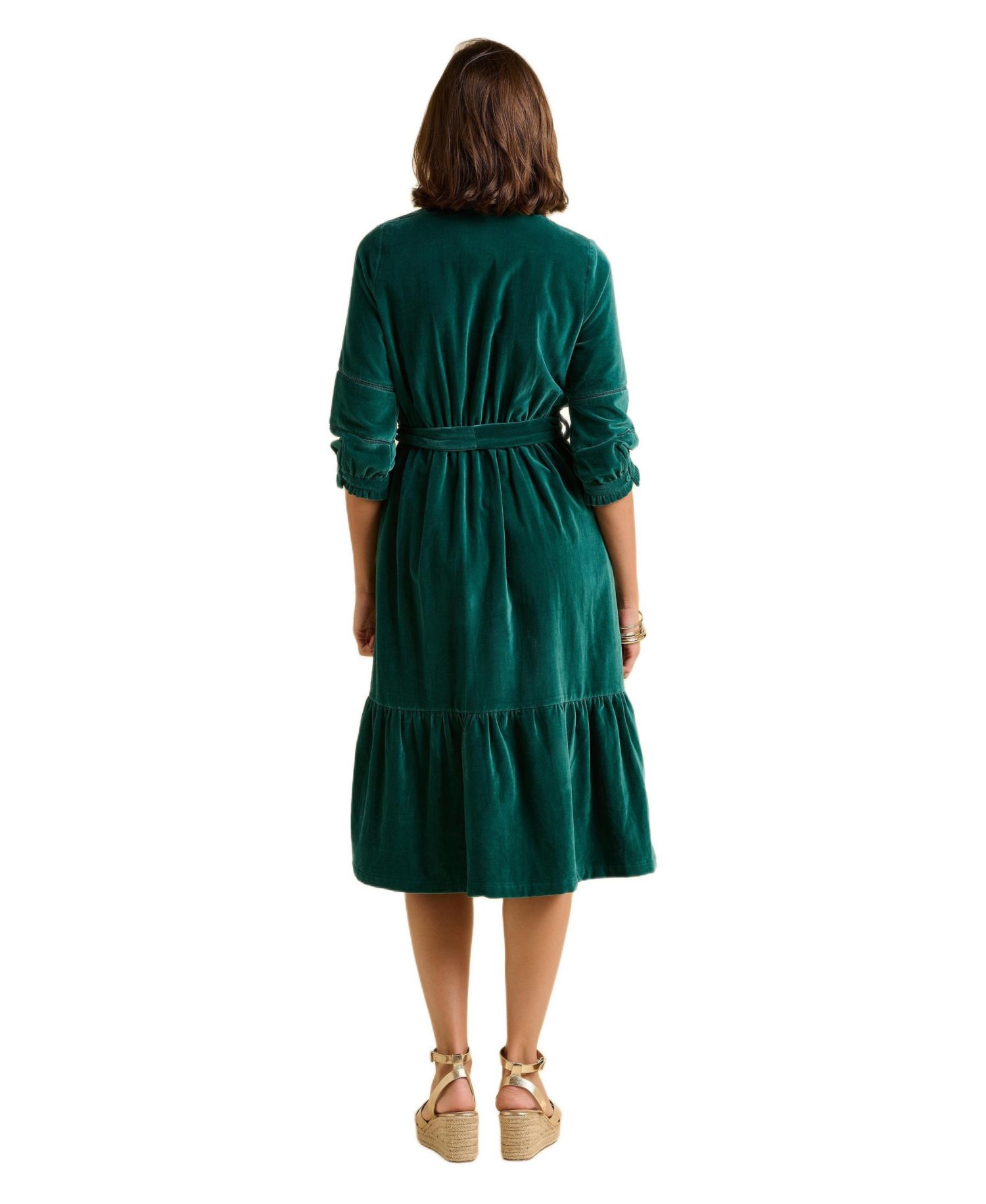 Women's Starry 3/4 Sleeve High Neck Midi Dress