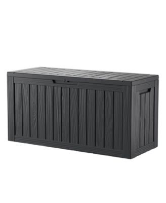 80 gal Patio Waterproof Resin Deck Box Lockable Outdoor Storage Garden Tools