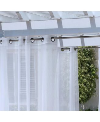 Commonwealth NO SEEM Curtain Grommet Top Panel 8 Matt Silver Grommets - 50" x 96" - White