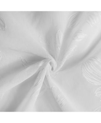 100% Polyester Selina Sheer Grommet Leaf Embroidered Curtain Panel 52" x 84" White