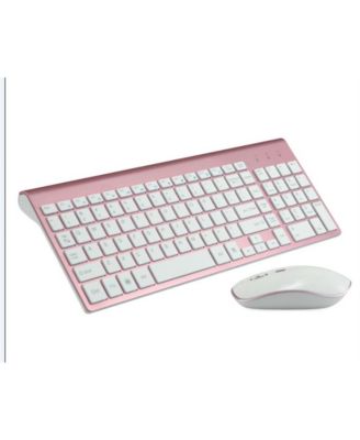 Ultra-Thin Silent Ergonomic Wireless Keyboard and Mouse Combo with Numeric Keys and 2.4G Receiver for PC and Laptop