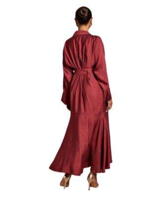 Women's Long Sleeve Wrap Dress With Belt