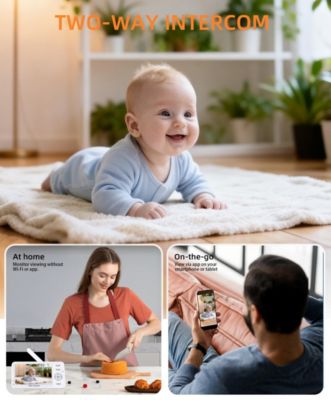 1080P Dual-Mode Baby Monitor with Two-Way Talk, Auto Tracking, Night Vision & Cry Alert