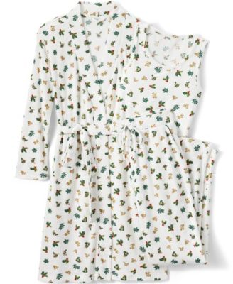 Women's Brushed Cozy Waffle Jersey 3 Piece Pajama Set - Tank Top Pant and Robe