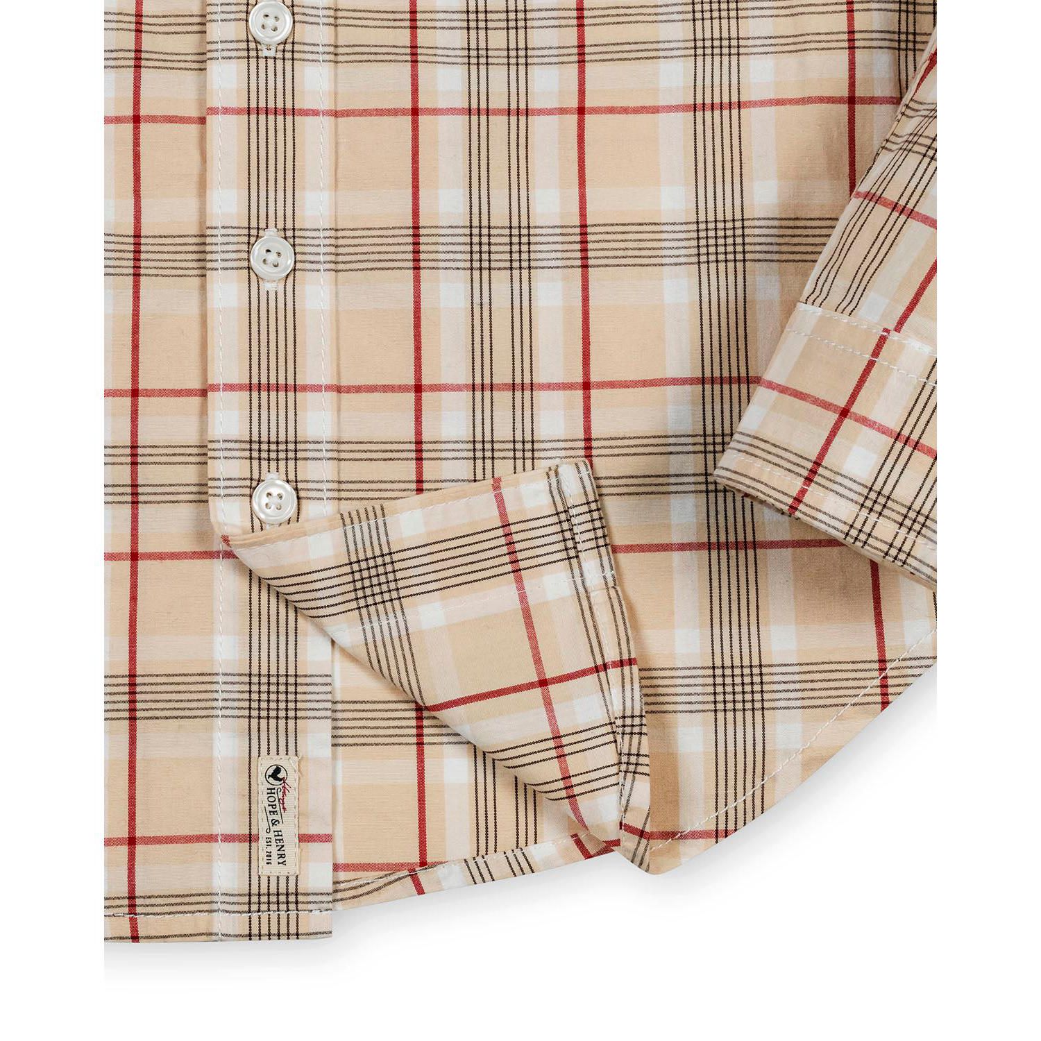 Hope and Henry Little and Big Boys' Organic Long Sleeve Stretch Poplin Shirt