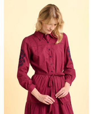 Women's Embers Long Sleeve Tie Waist Midi Dress